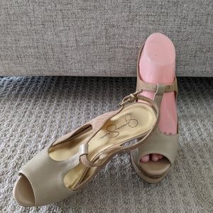 Women's suede Jessica Simpson nude heels